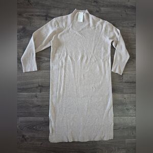 Cashmere like taupe sweater dress size M NWT